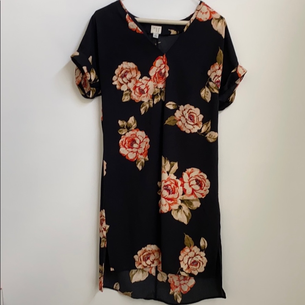 Black floral dress
